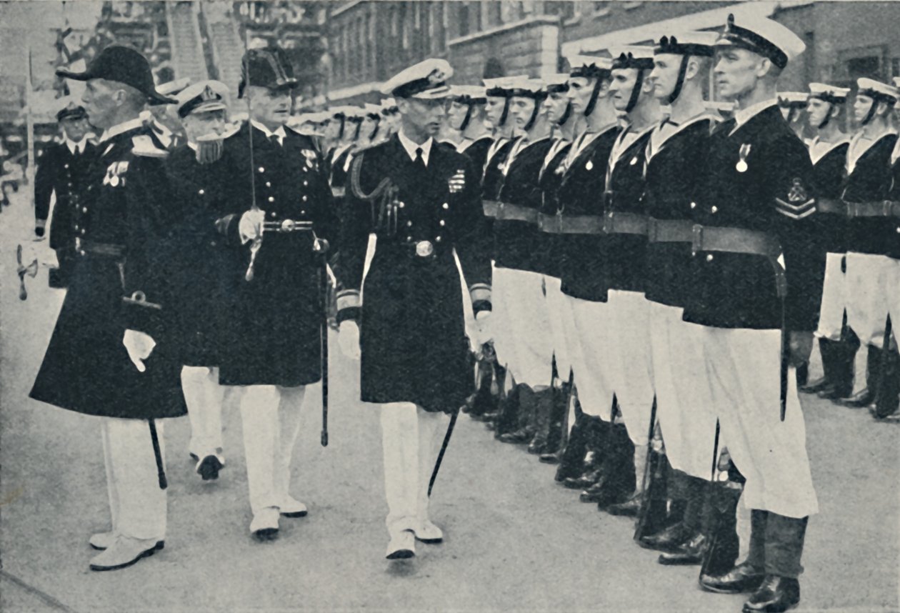 ポーツマスで海軍ウィークを開く王、c1935、1937。 作： 不明