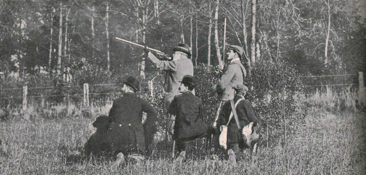 サンドリンガム上空で射殺する王は、1900年代、1910年を保護します。 作： 不明
