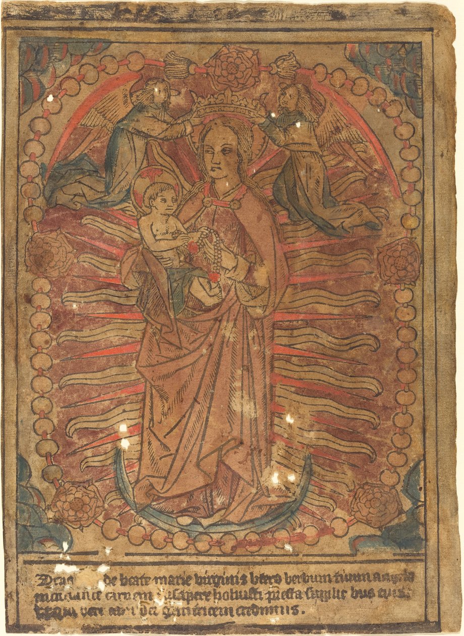 ロザリオのマドンナと子供、c。 1490年。 作： 不明