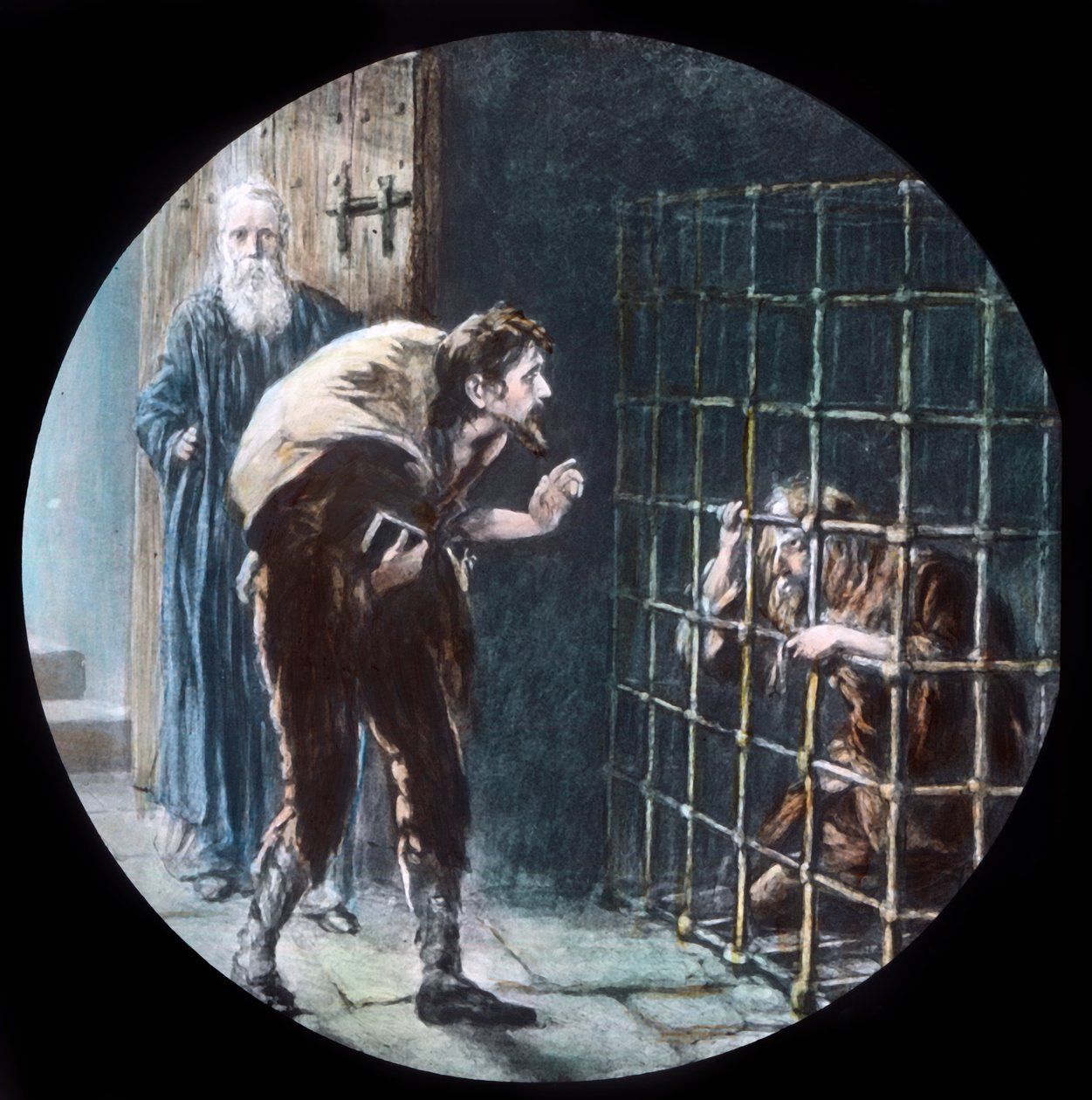ケージの中の男、c1910。 作： 不明