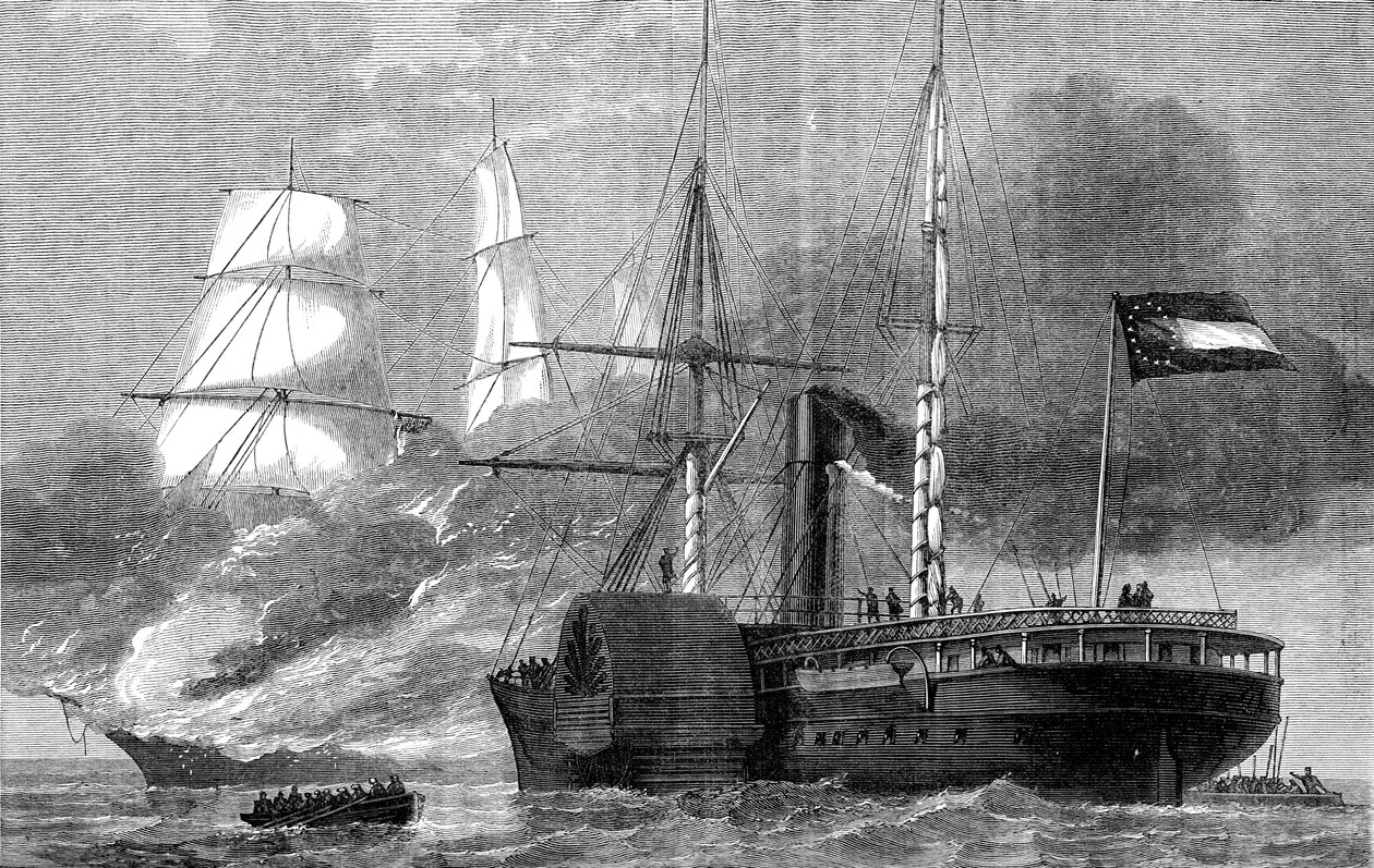 ナッシュビルが連邦商人を破壊した、南北戦争、1861-1862 c1880 作： 不明