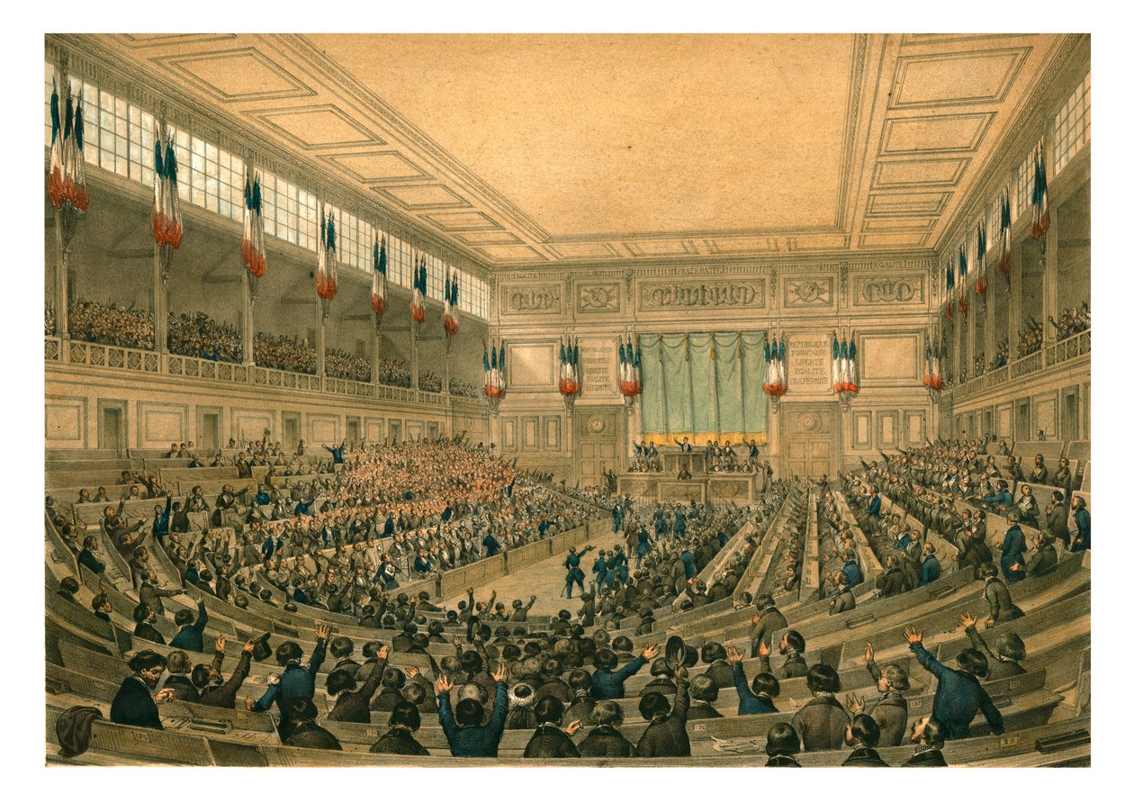 1848年5月の国民構成員会フランス第二共和国。 作： 不明