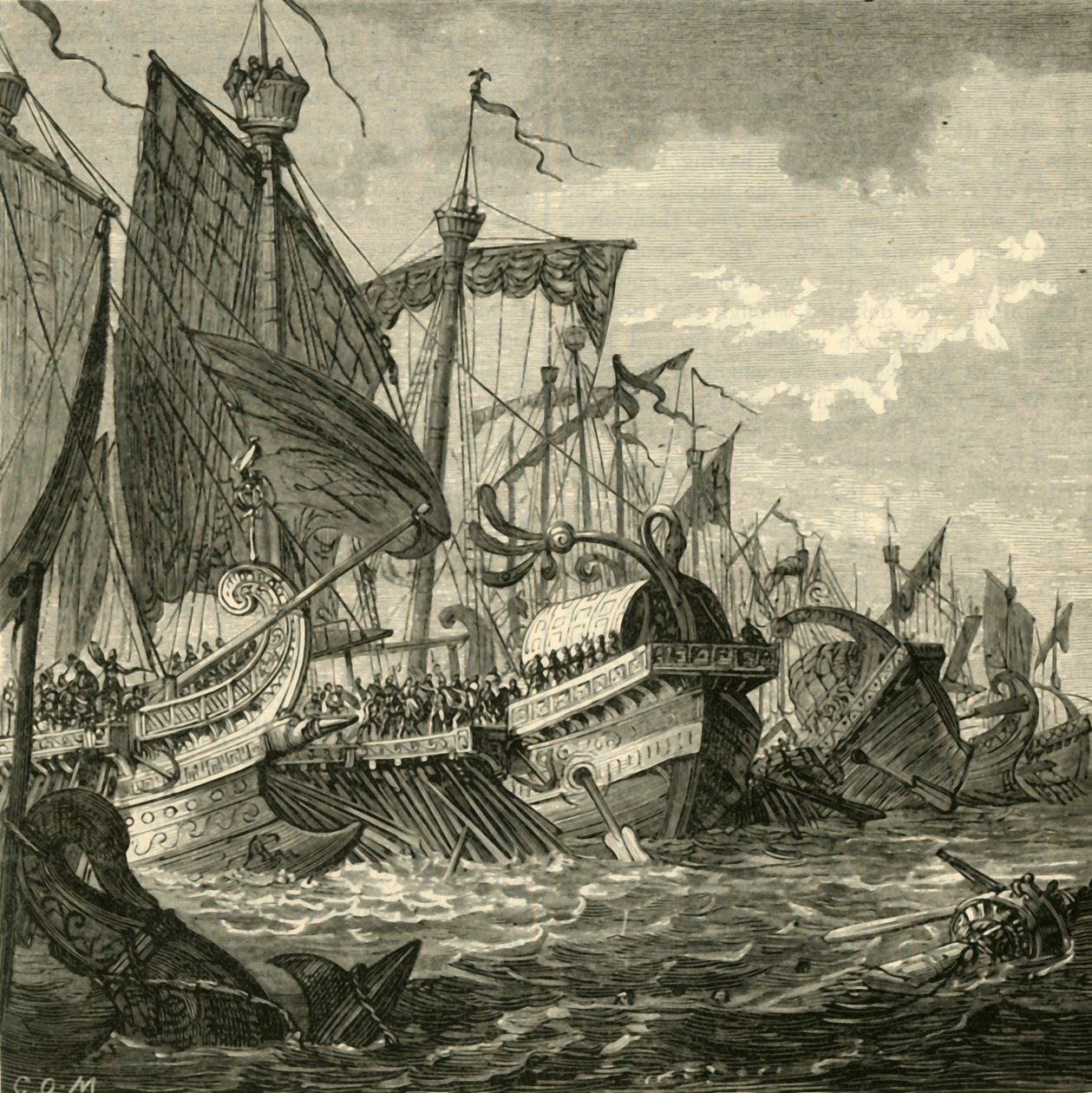 ペロルス岬沖の海戦、1890年。 作： 不明
