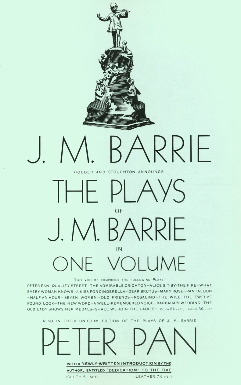 JMバリーの戯曲、1巻、1928年。 作： 不明