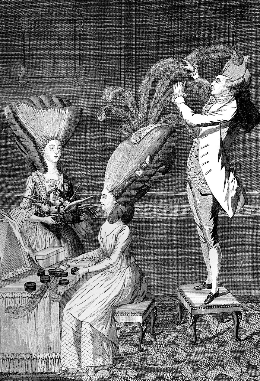Preposterous Head Dress or The Feathered Lady、1776 作： 不明