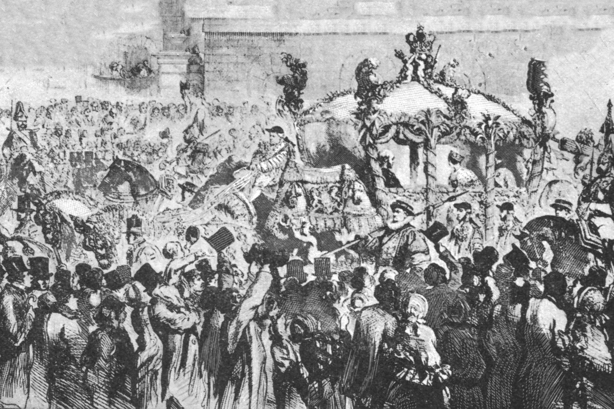 1856年1月31日、ウェストミンスターへの行列、1901年。 作： 不明