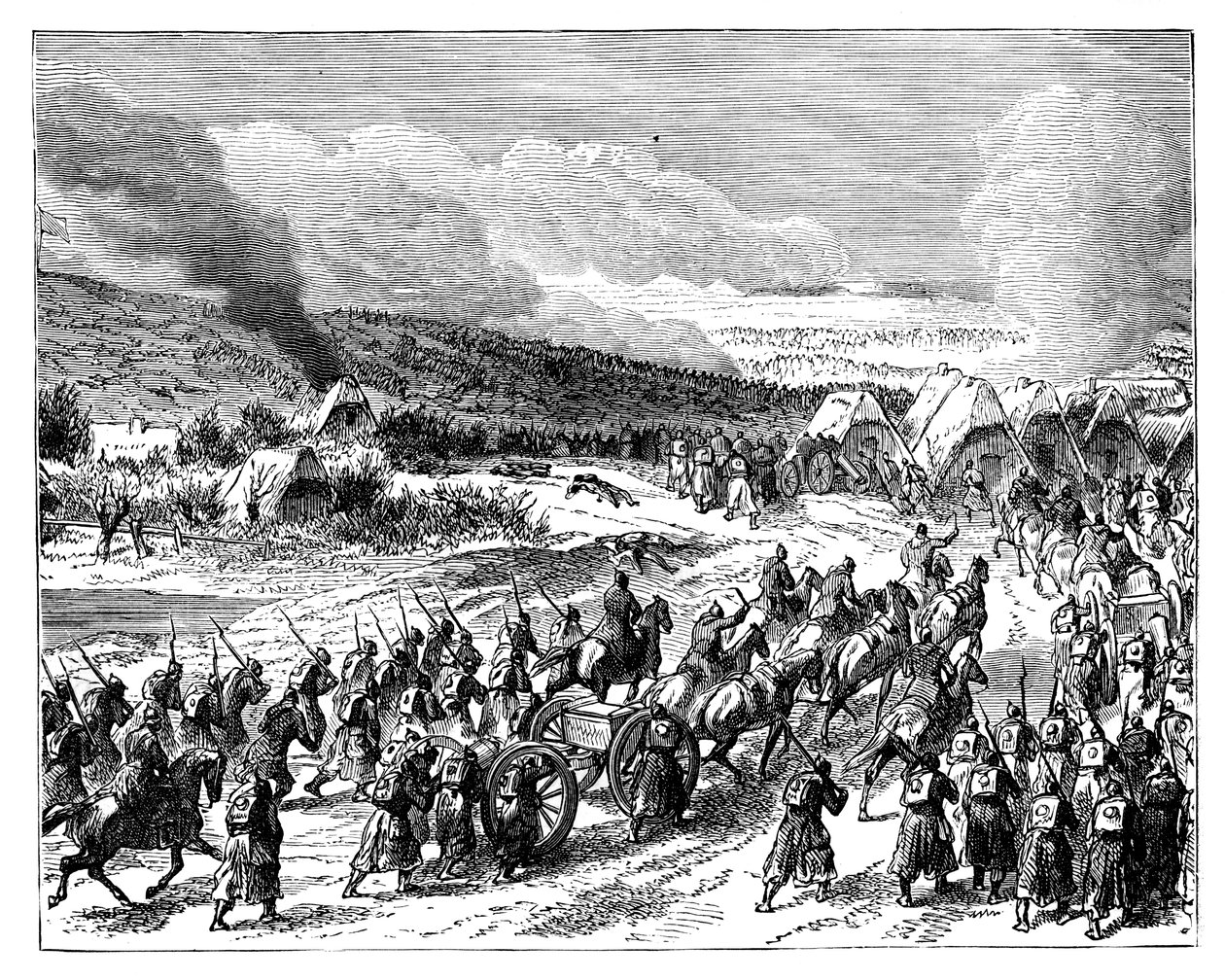1864年4月18日、19世紀後半、ドッペルの要塞を襲撃するプロイセン人 作： 不明