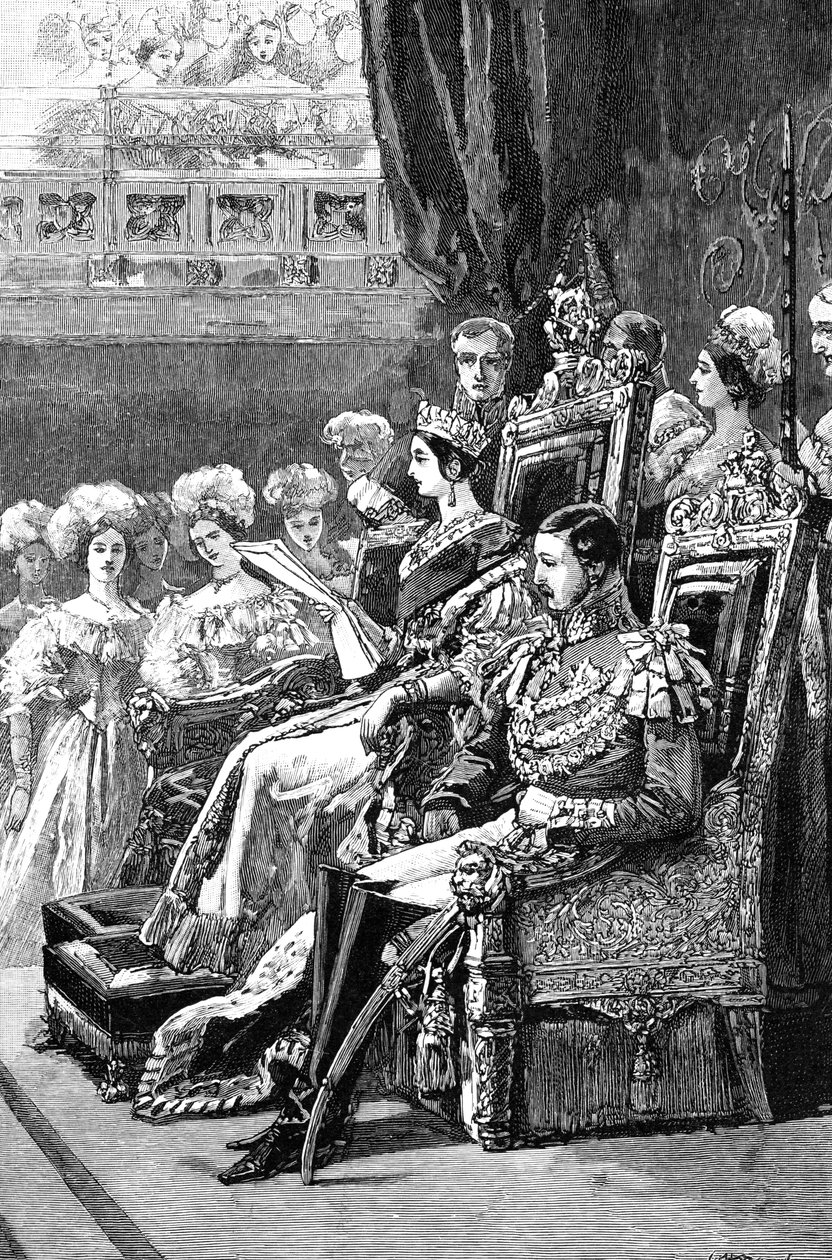 女王が議会を開く、1846年、1900年 作： 不明