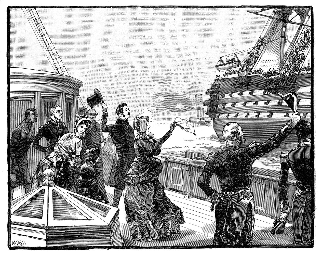 ウェリントン公爵の旗艦、1888年代、1888年に別れを告げる女王 作： 不明