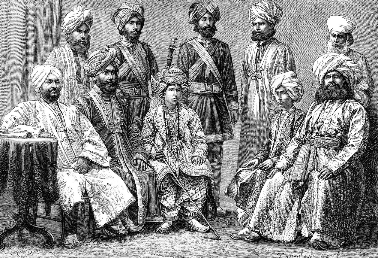 バハワルプールのラージャとその宮廷、1895年 作： 不明