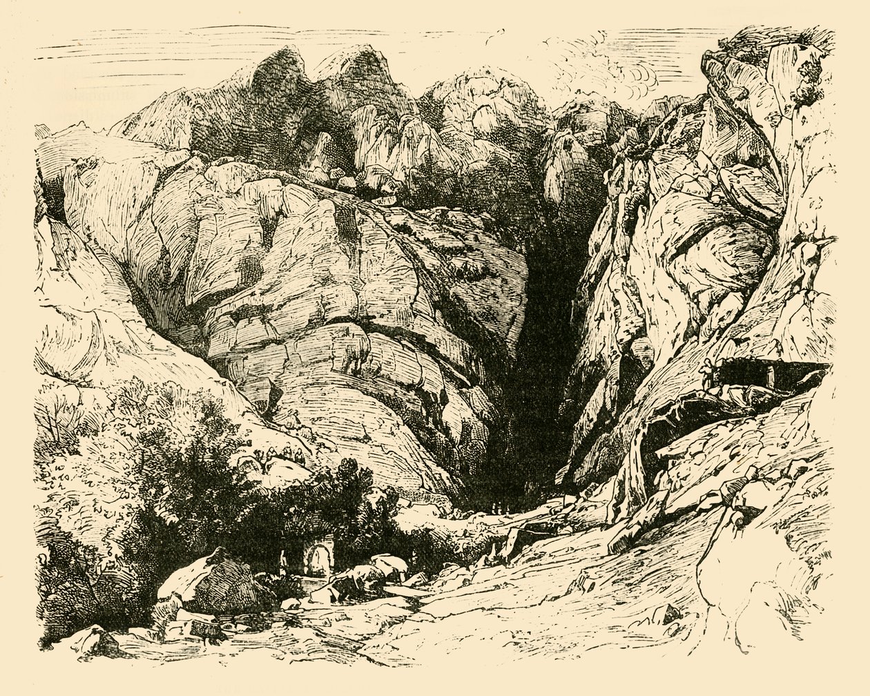 ガリアの反発のデルファイシーンの峡谷。1890年。 作： 不明