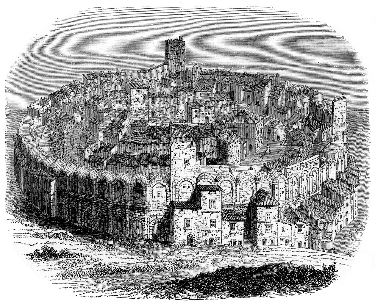 1666年にフランス、プロヴァンス、アルルのローマ時代の舞台1882-1884 作： 不明