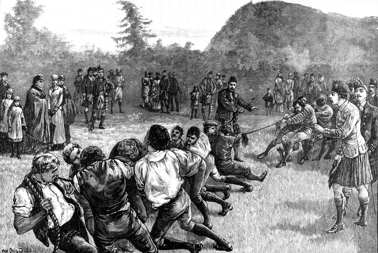 ハイランドの王家、綱引き-19世紀後半、1900 作： 不明