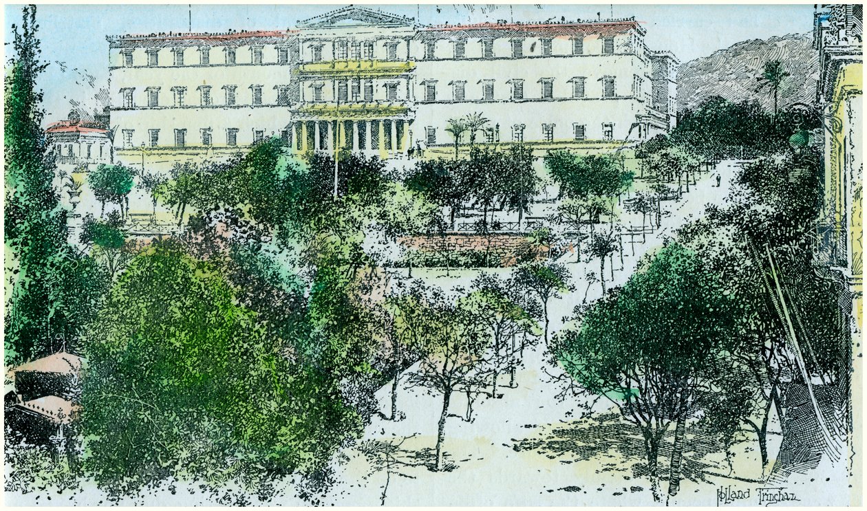 王宮、アテネ、ギリシャ、c1890 作： 不明