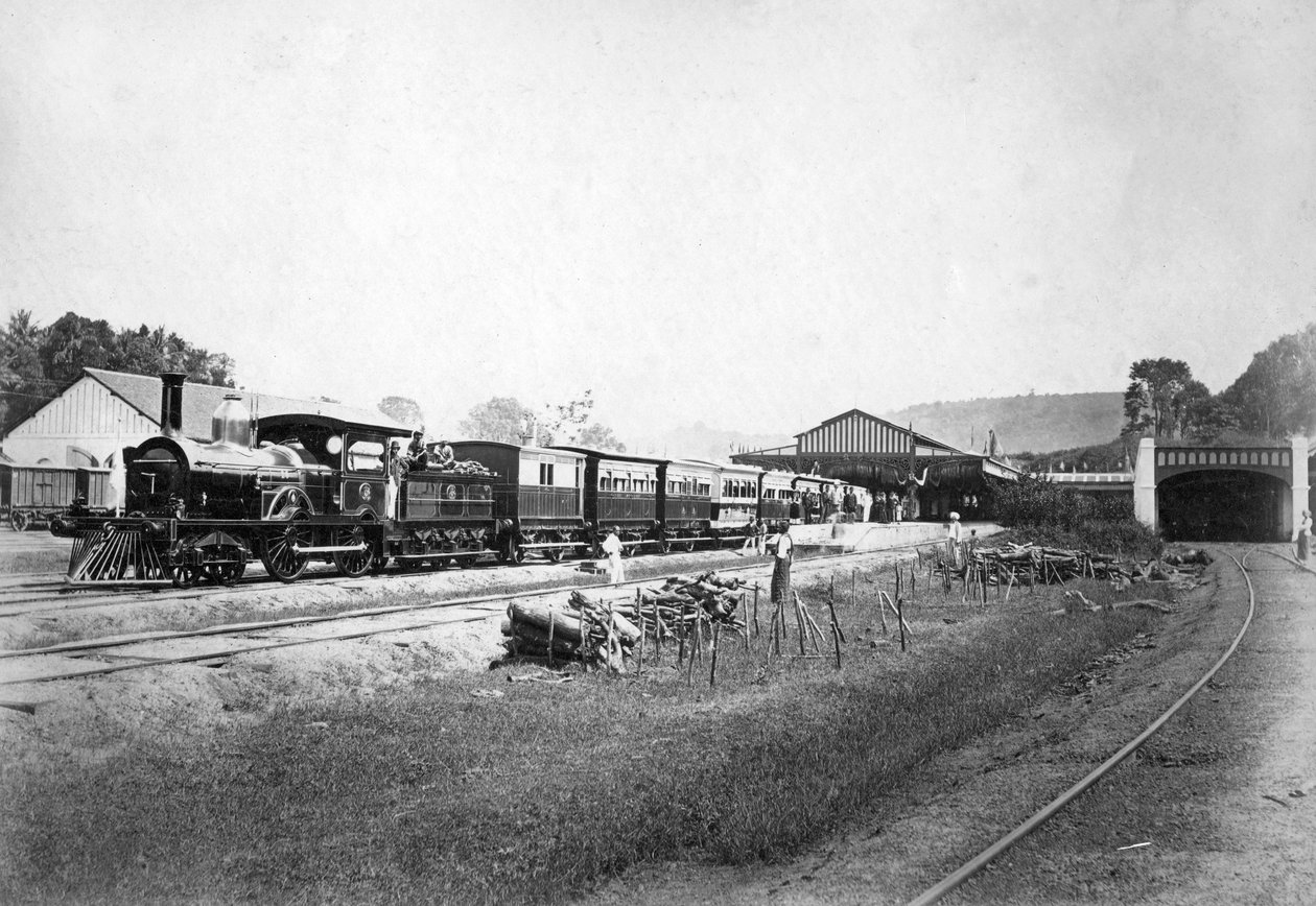 王立列車、スリランカ、キャンディー駅を出発、c1910s 作： 不明