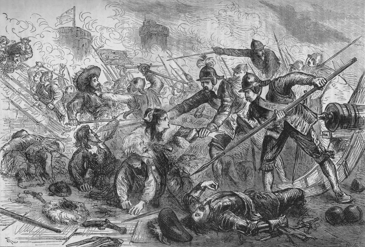 ベージングハウスの包囲、c1880 作： 不明