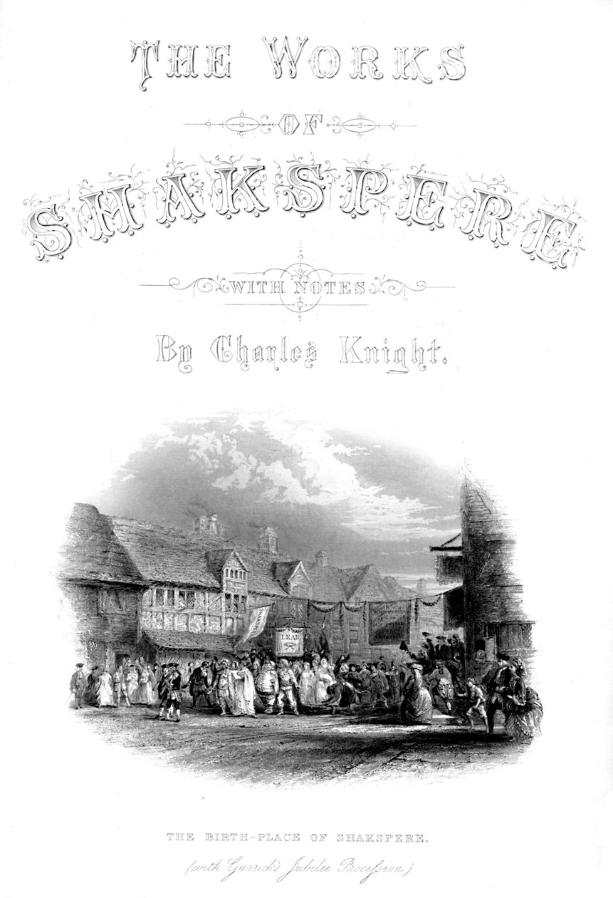 Shakspereの作品-Garics Jubilee Procession付きのShakspereの誕生場所、c1870 作： 不明