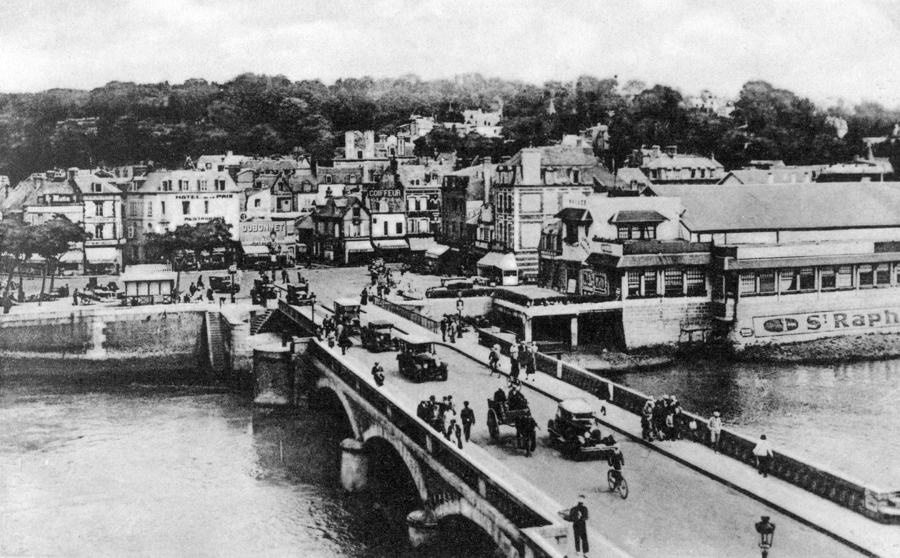 トゥーク川の橋、トルヴィル、フランス、c1920年代 作： 不明