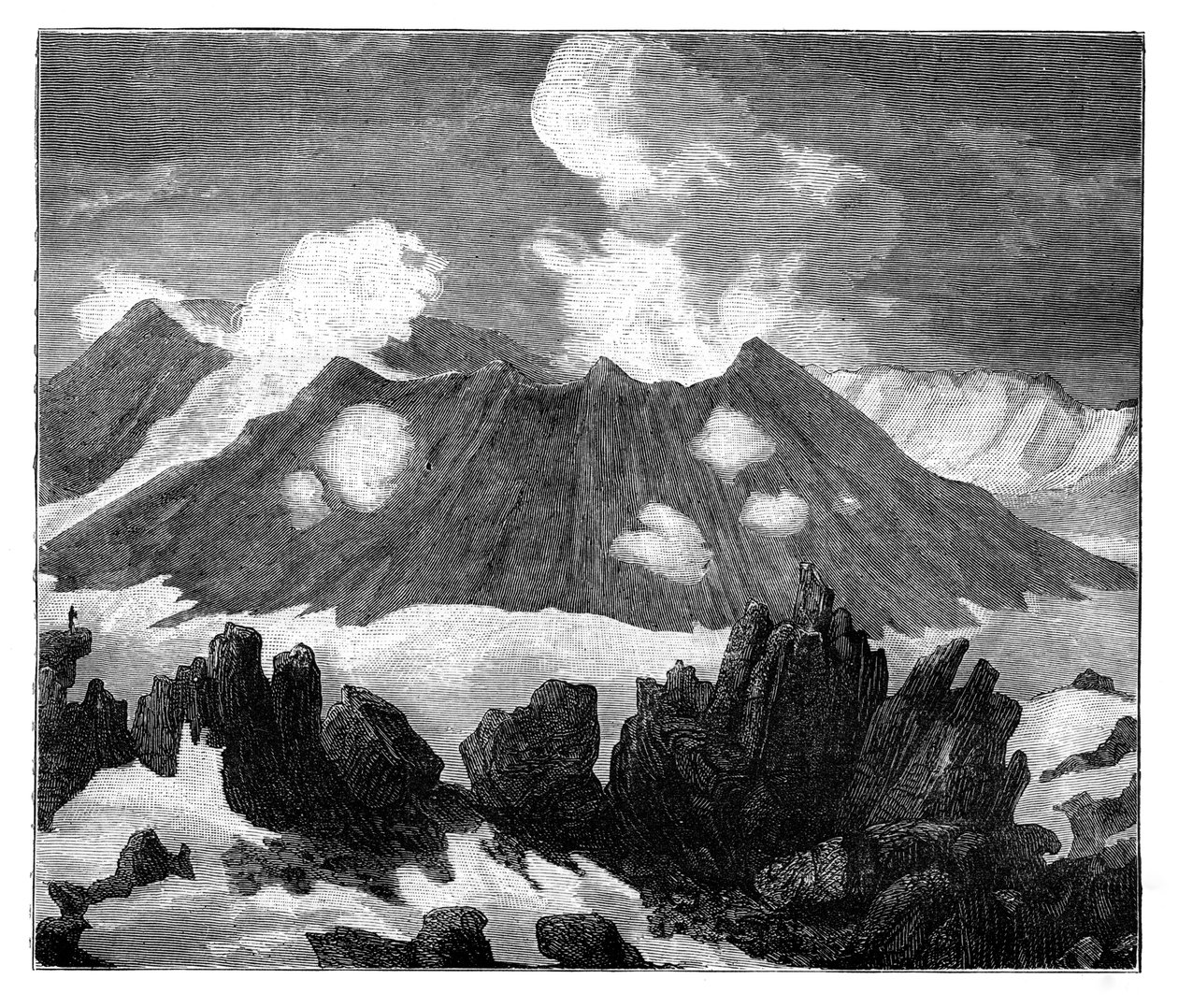 アイスランド、ヘクラ火山の噴火口、c1890 作： 不明