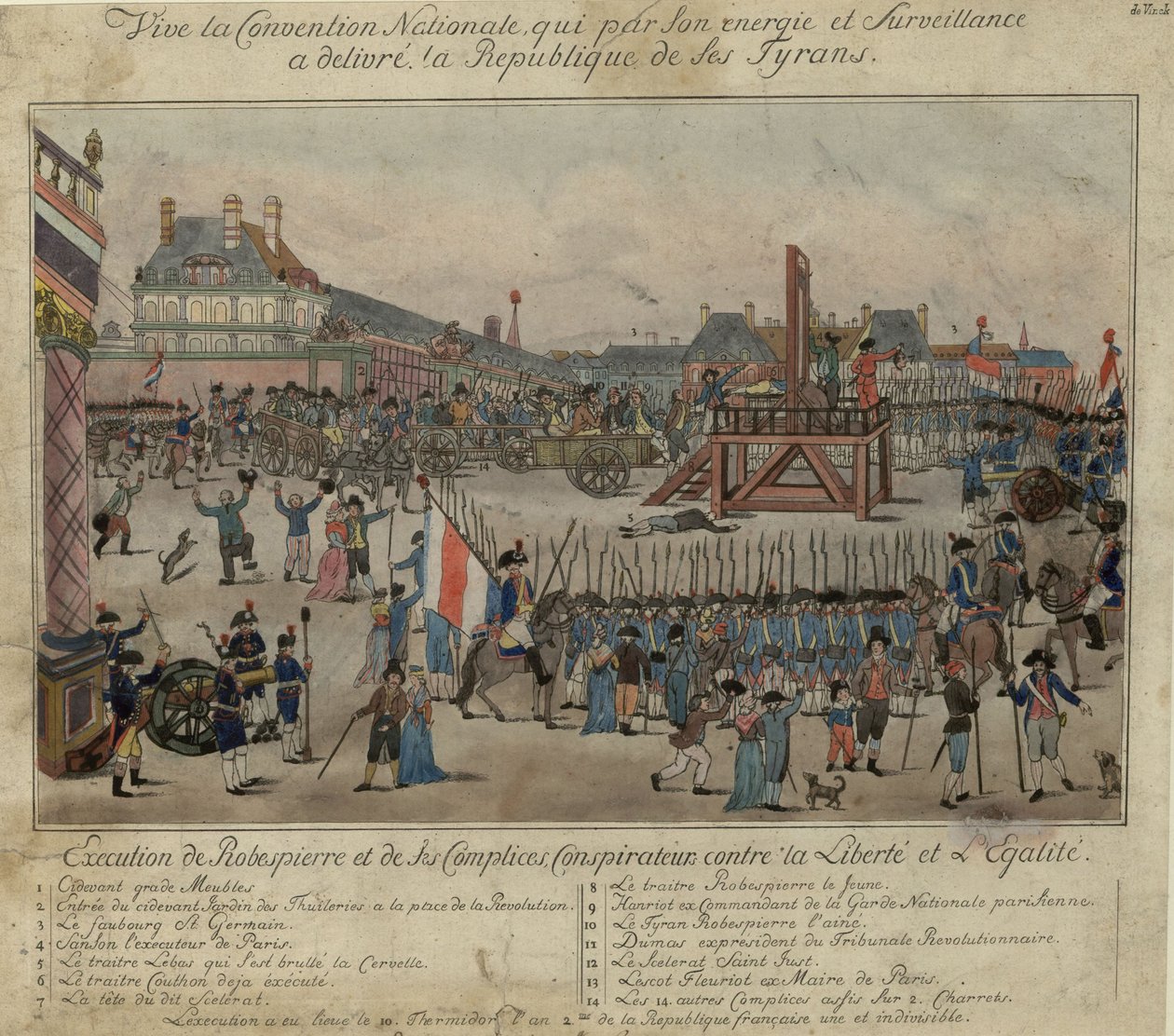 1794年7月28日のロベスピエールとその支持者の処刑 作： 不明
