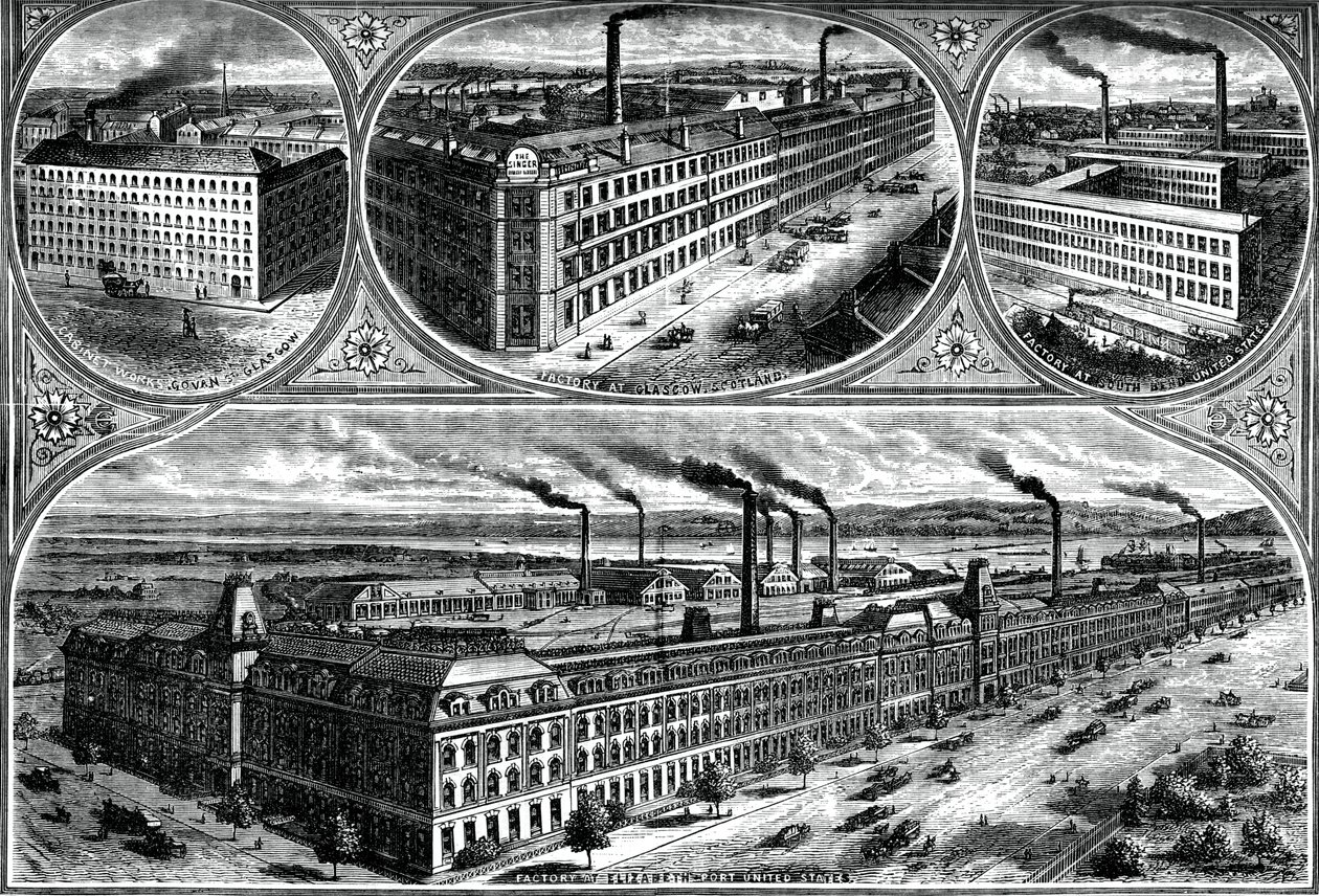 Singer Manufacturing Company、c1880の工場 作： 不明