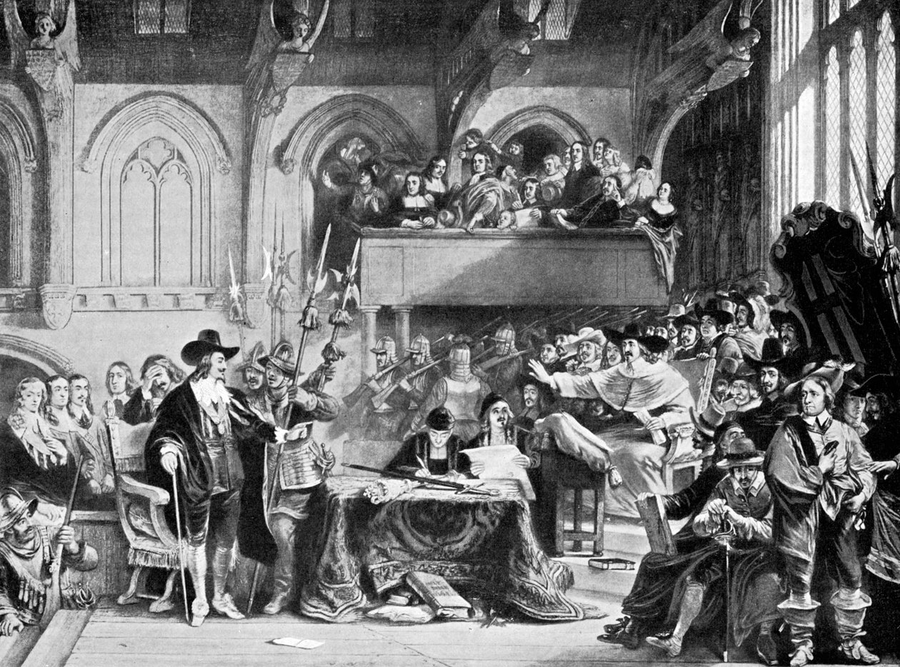 1649年1月c1905年1月にウェストミンスターホールで行われたチャールズ1世の有名な裁判 作： 不明