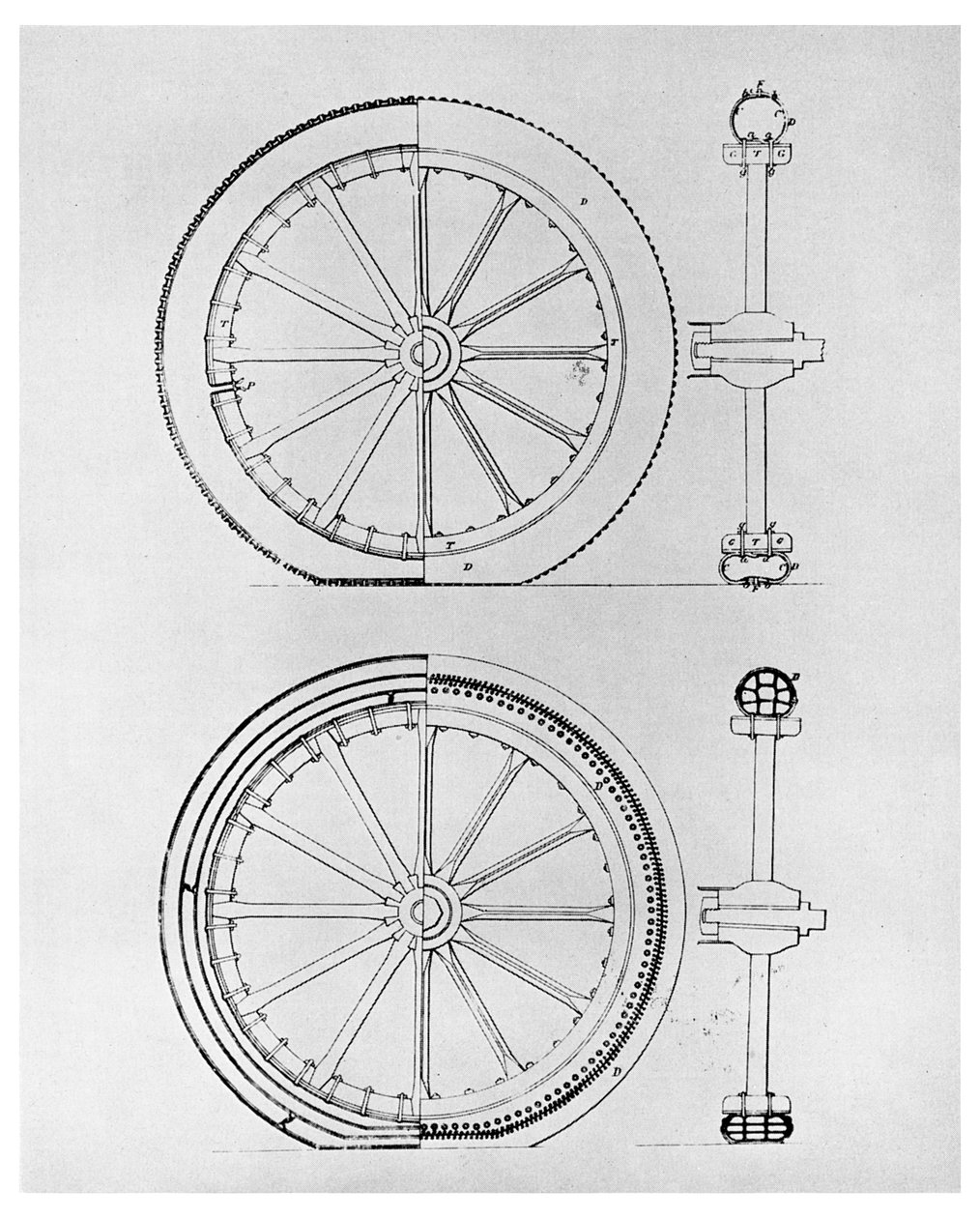最初の空気入りタイヤ、1845 1956 作： 不明