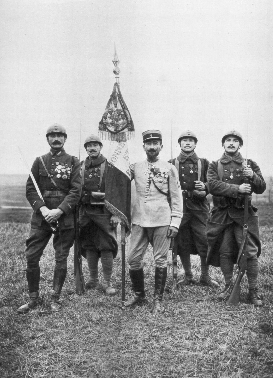 フランス外人部隊のマルシェ連隊の旗、c1914-1918 作： 不明