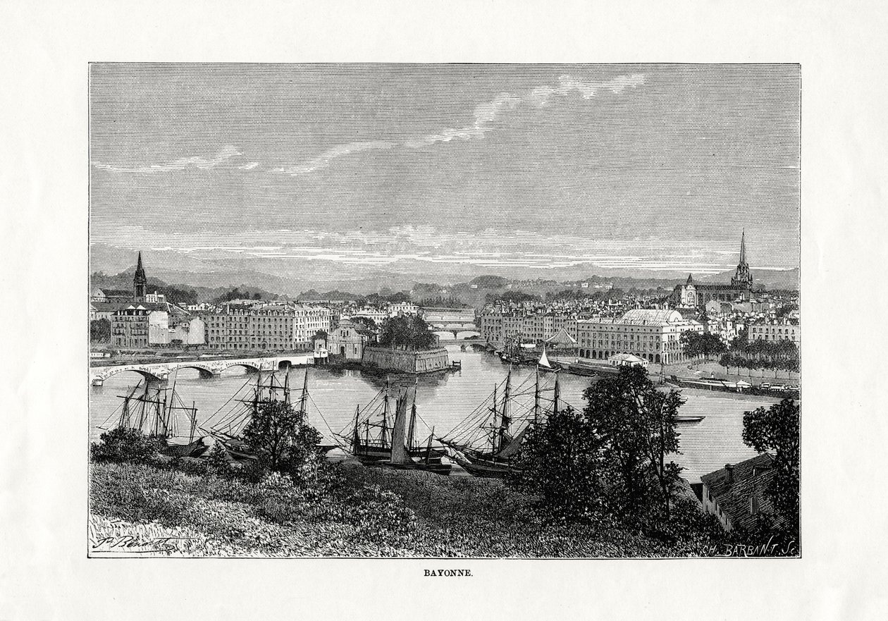 1879年、フランス、バヨンヌの港 作： 不明