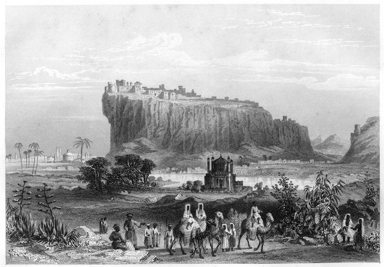 インド、グワリエルの丘の要塞、c1860 作： 不明