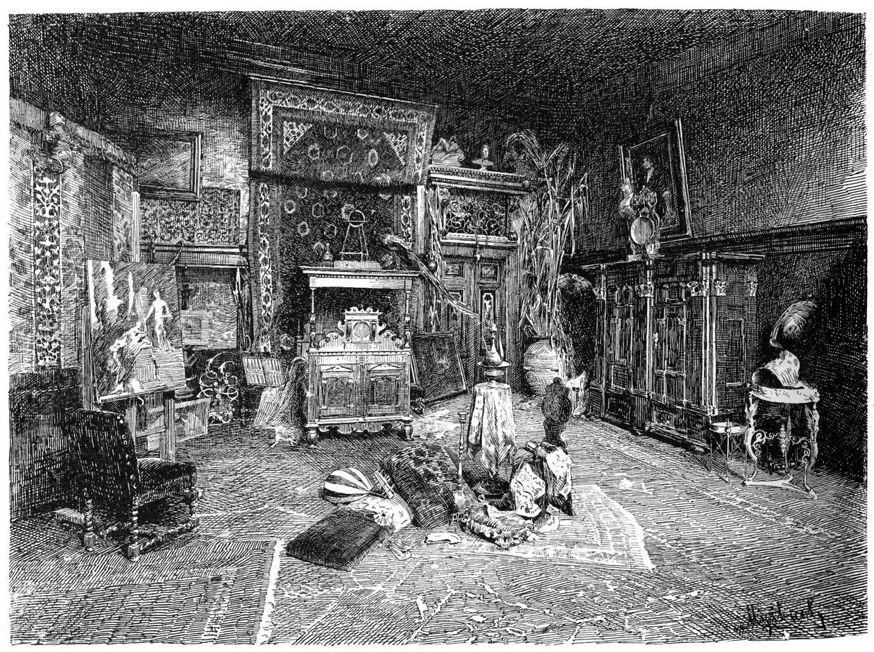ハンスマカルトの小さなスタジオ、ウィーン、オーストリア、c1880-1882 作： 不明