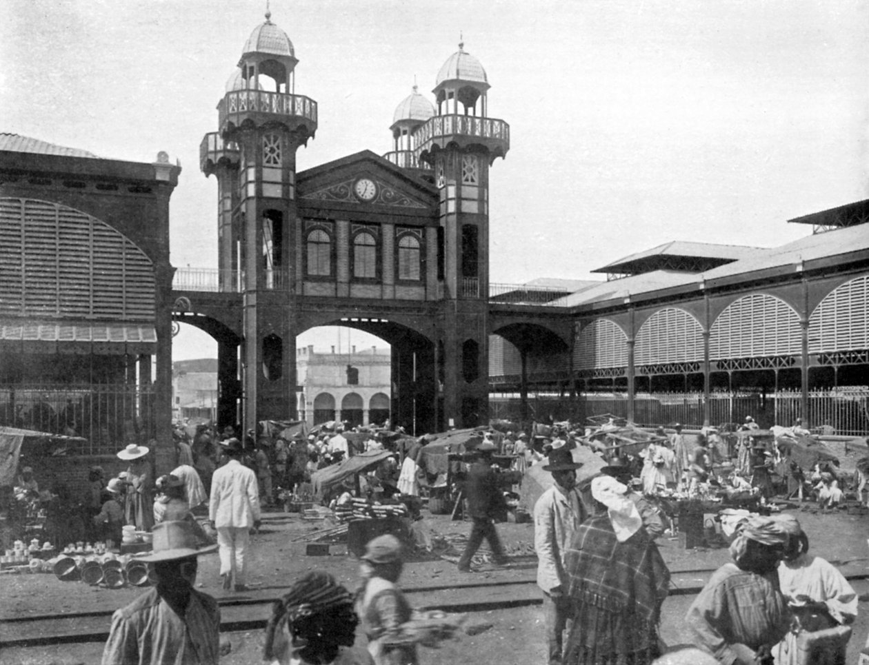 市場の場所、ポルトープランス、ハイチ、1926 作： 不明
