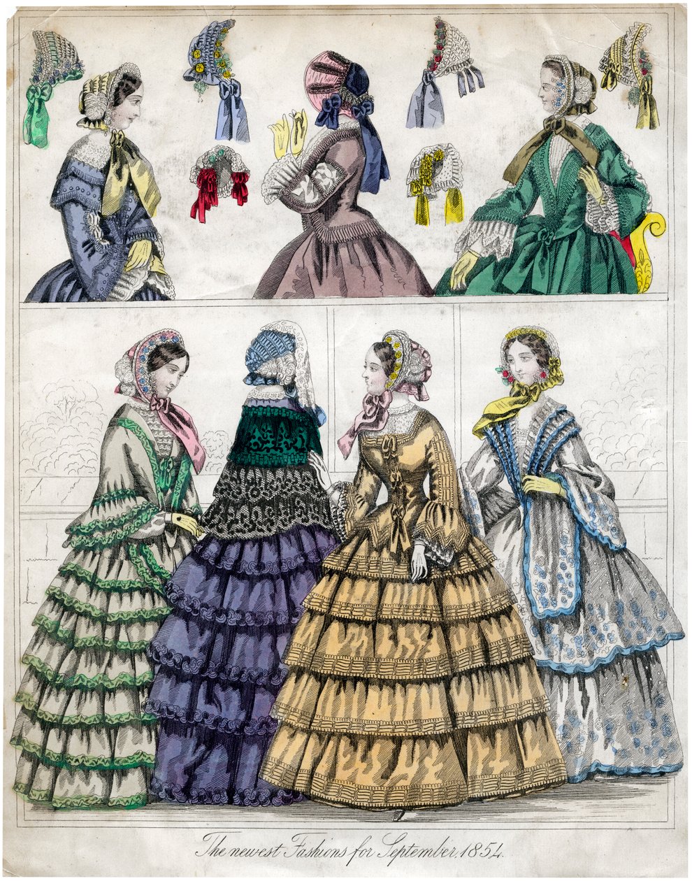 1854年9月の最新ファッション 作： 不明