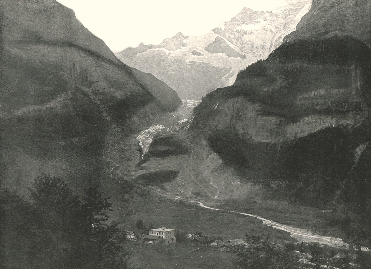 谷、スイス、グリンデンヴァルト、1895年。 作： 不明