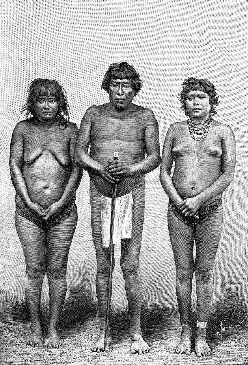 1895年に3人のグアラウニインディアン、ベネズエラ 作： 不明