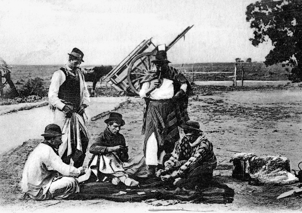 3人の男性のトランプ、ウルグアイ、c1900年代 作： 不明