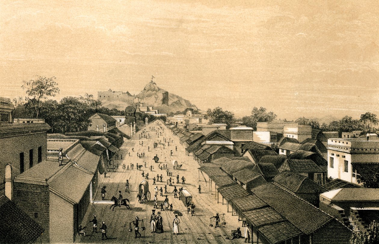1847年、インドのトリヒノポリの町と砦 作： 不明