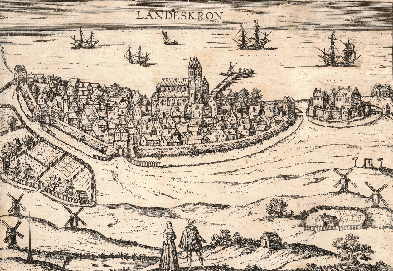 ランツクルーナの町、スウェーデン、1580 年代 作： 不明