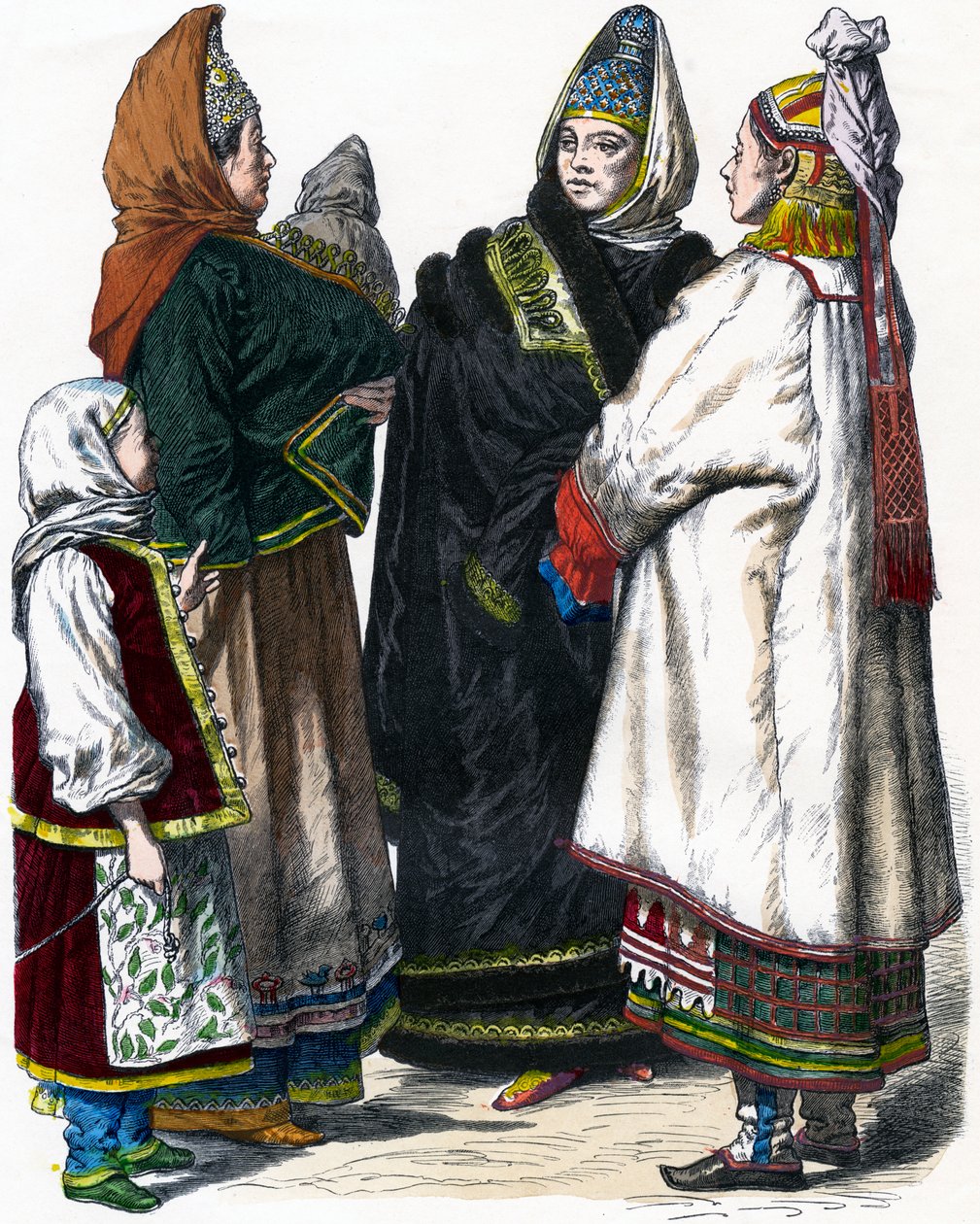 ロシアの伝統衣装、c1850 作： 不明