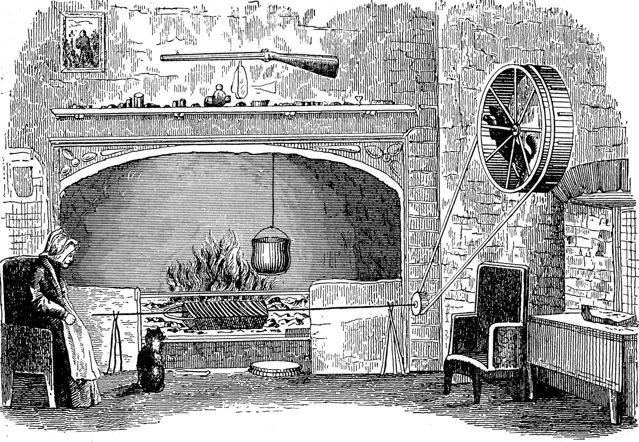 仕事中のターンスピット犬、c1880 作： 不明