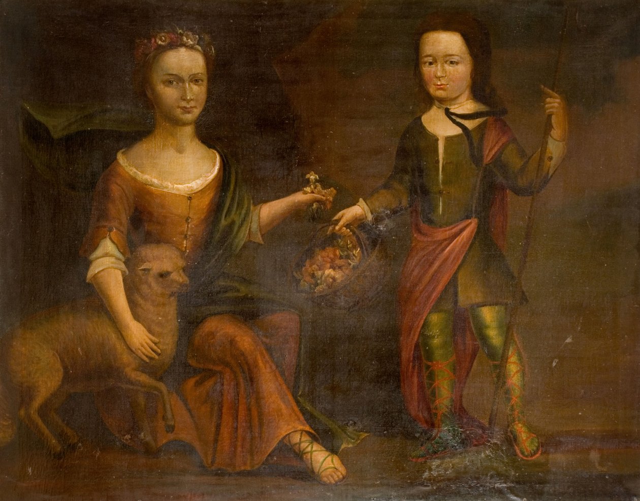ホルテ家の 2 人の子供、1800 年。 作： 不明
