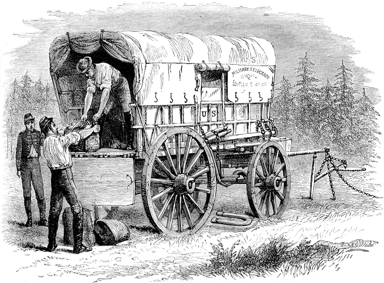 米軍電報ワゴン、南北戦争、1861-1865 c1880 作： 不明