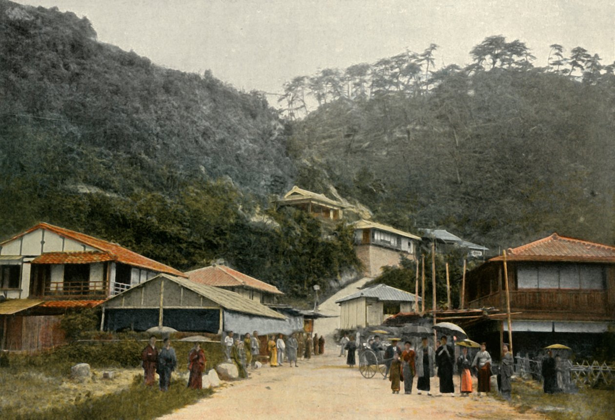 Une Rue A Nunobiki, Pres De Kobe, A Road in Nunobiki, near Kobe, 1900.  作： 不明
