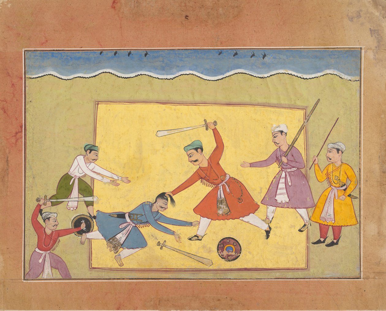 分散したバガヴァタ プラーナの正体不明のページ ヴィシュヌ卿の古代の物語 1610年。 作： 不明