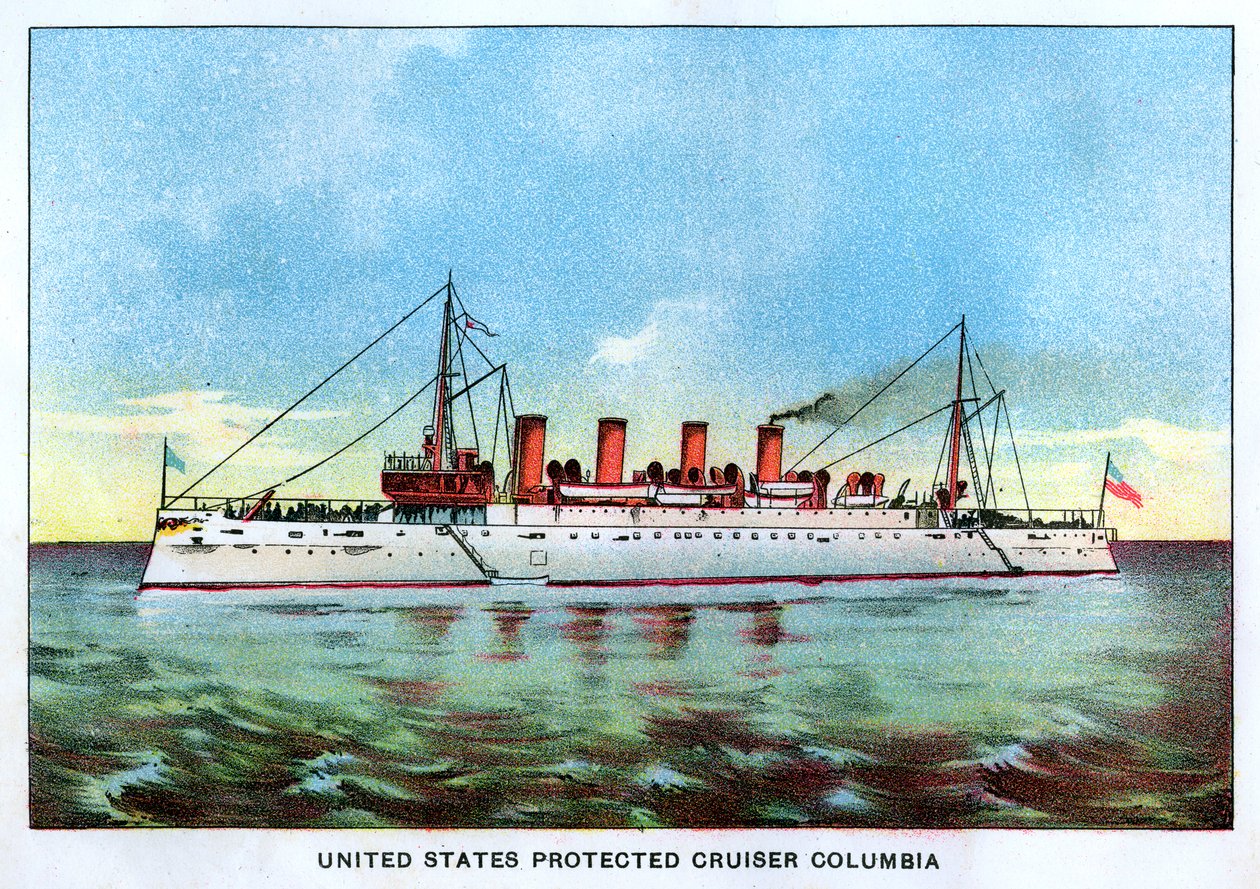 アメリカ合衆国保護巡洋艦コロンビア、c1890s 作： 不明