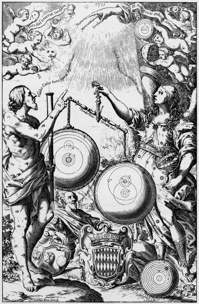 天文学の女神、ウラニア、宇宙のシステムの計量と比較、1651 作： 不明