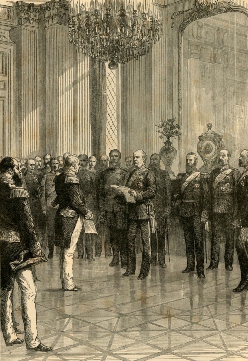 1871年のヴェルサイユ：1890年、ドイツ国王ウィリアム皇帝を宣言。 作： 不明