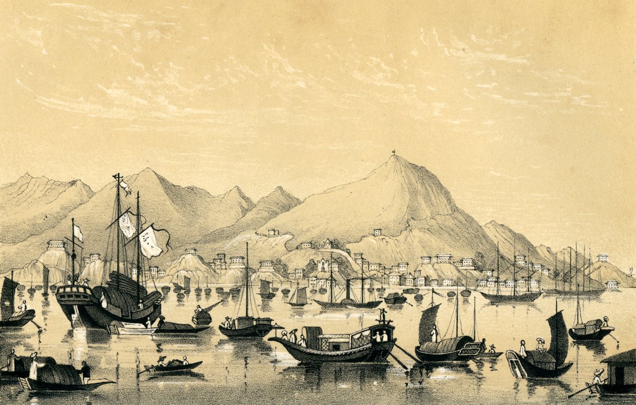 ビクトリアタウン、香港島、1847 作： 不明