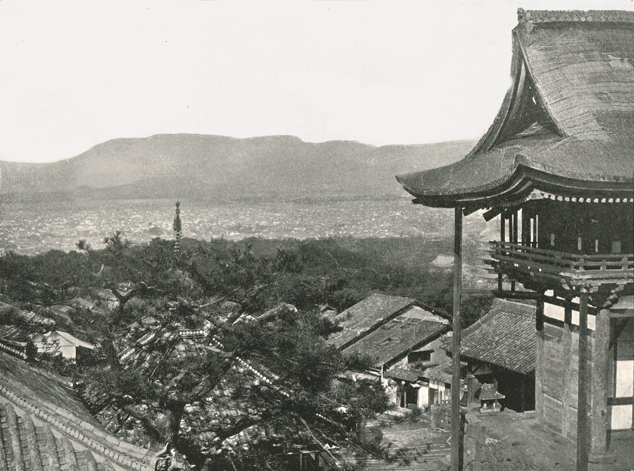 丘からの眺め、京都、日本、1895年。 作： 不明