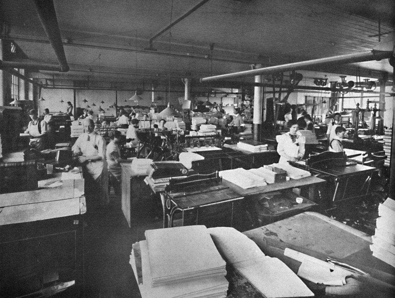 転送およびバインディングルームの表示、1919年 作： 不明
